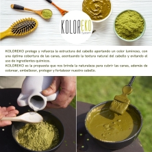 KOLOREKO Tinte natural dúo CASTAÑO PROFUNDO COBRIZO - especial canas - pre color COBRE + tinte CASTAÑO PROFUNDO