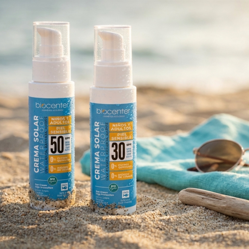 Protector Solar Natural SPF 30 Biocenter – Mineral, textura fluida y ligera