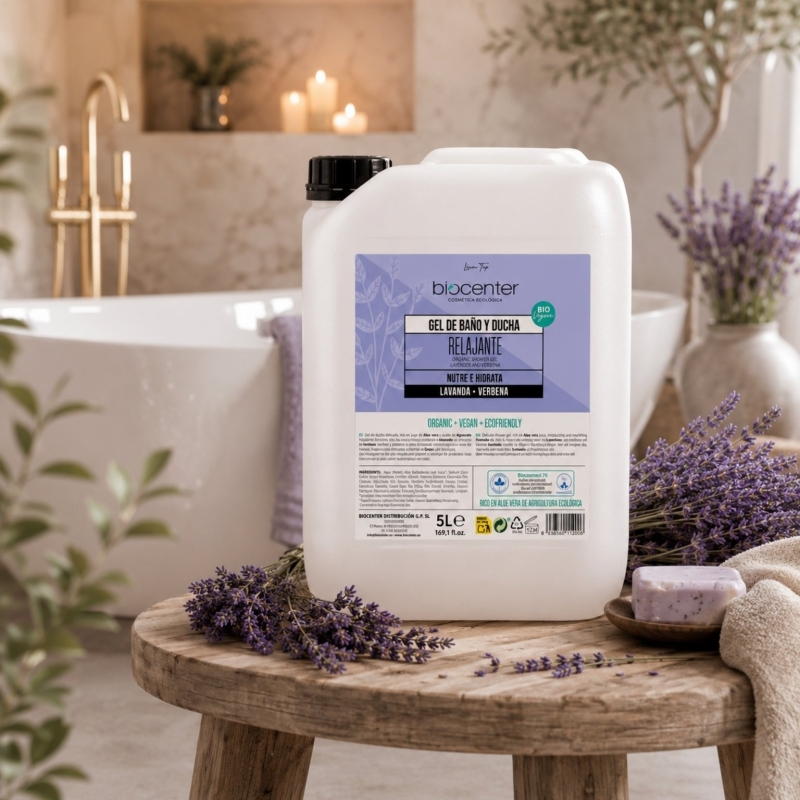 Gel de baño y ducha natural relajante recarga 5 litros Biocenter Lavanda ecológico