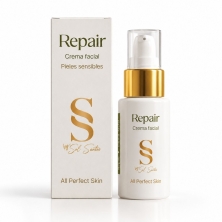 Crema Facial Repair Sol Santos 30 ml para piel sensible con aloe vera orgánico y complejo botánico calmante