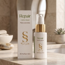 Crema Facial Repair Sol Santos – Piel Sensible, Calmante y Reparadora, Aloe Vera Bio – 30 ml