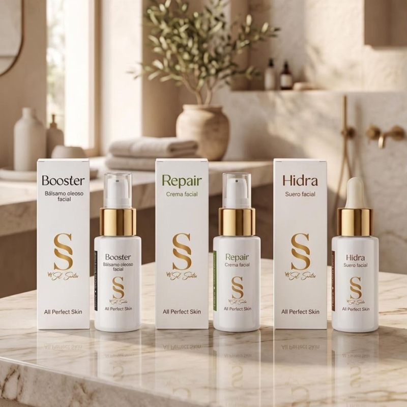 Pack Facial All Perfect Skin by Sol Santos – Rutina Completa Repair, Hidra y Booster – Cosmética Bio Premium – 3 × 30 ml